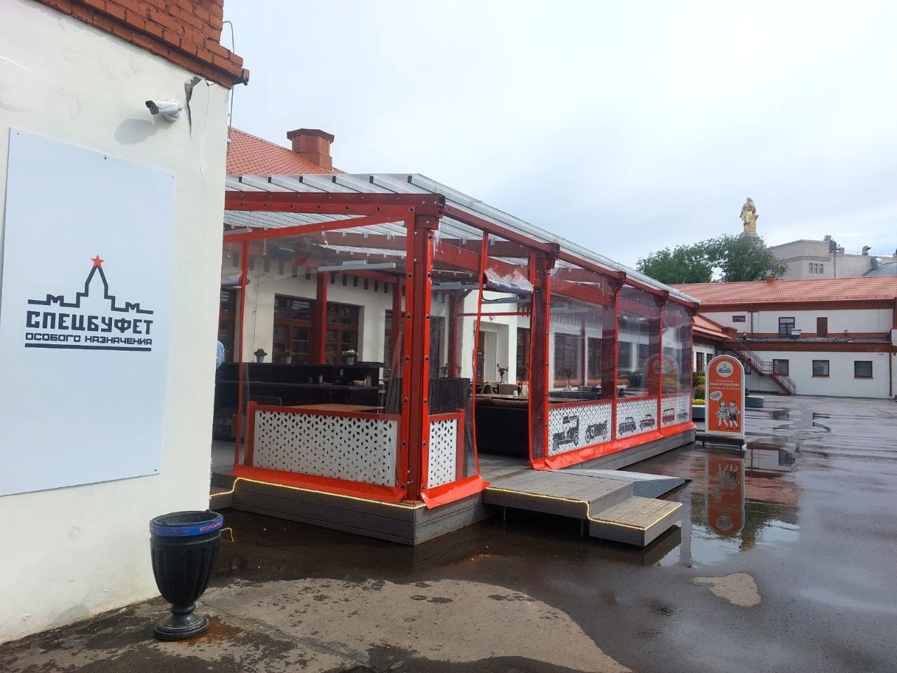 ПВХ шторы для летней террасы кафе в Сергиевом Посаде
